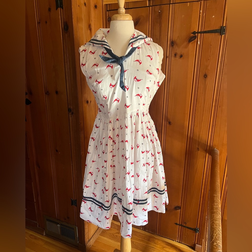 Unique Vintage Nautical-Themed Dress